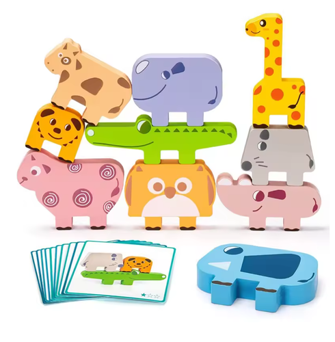Juguetes apilables de animales de madera Koyigo, bloques de construcción de 10 piezas para niño de 3 años - Imagen 8 de 8