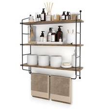 Sorbus Floating Bathroom Shelf with Metal Brackets 3 Tier 
