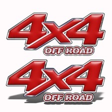 4x4 Off Road Red Bed Decal Graphic Truck Vinyl Stickers Set Of 2 - Mk201or4