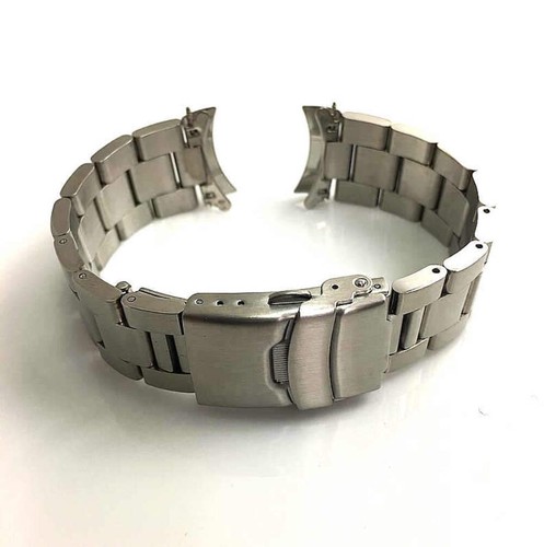 Cinturino orologio di ricambio stile Oyster acciaio inox estremità curva metallo #7015 - Foto 4 di 26