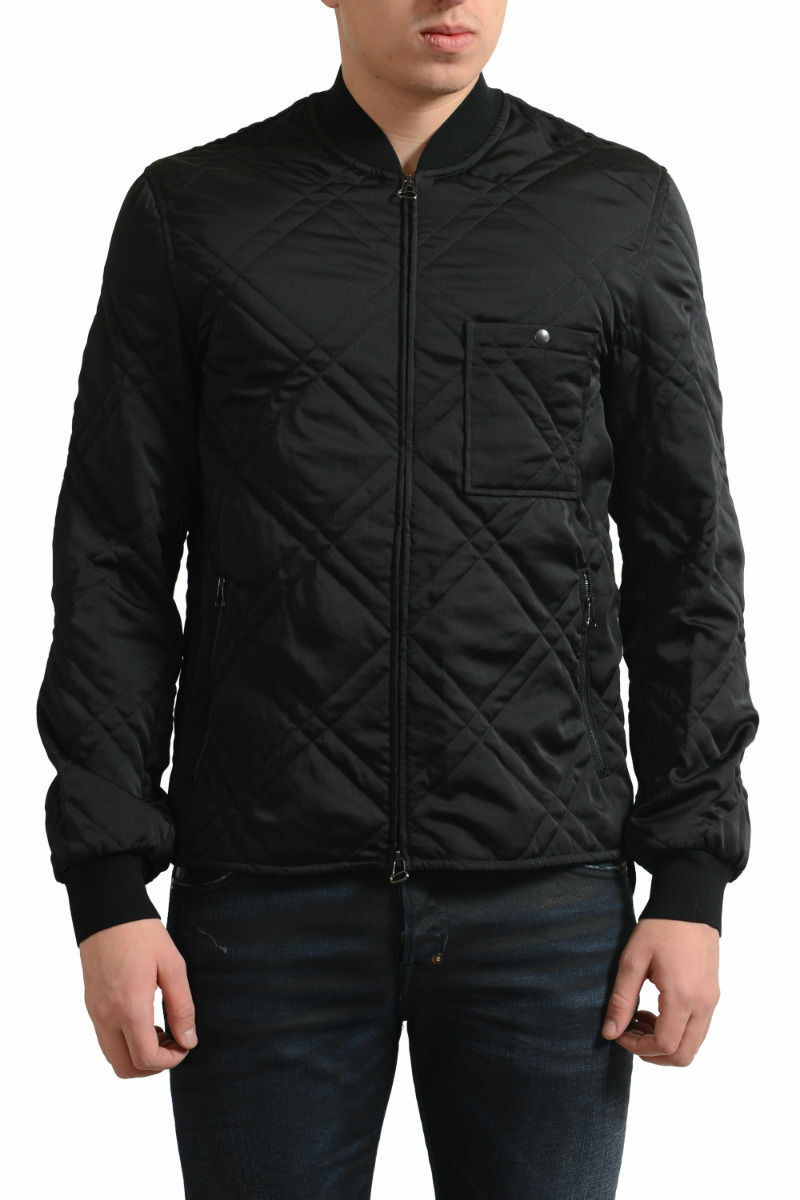 Мужская черная стеганая куртка-бомбер Lanvin на молнии US M L 42790₽