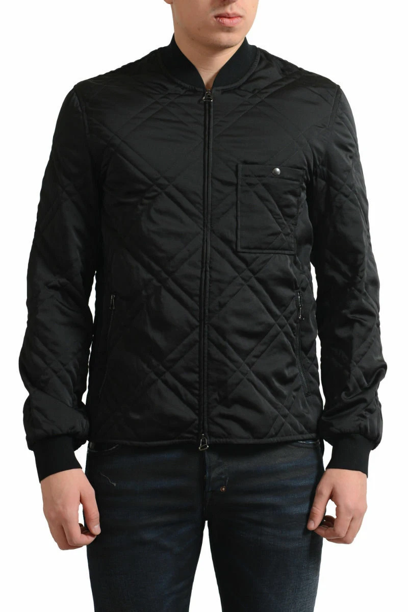Lanvin — Lanvin Men's Black Full Zip Quilted Bomber Jacket US M L