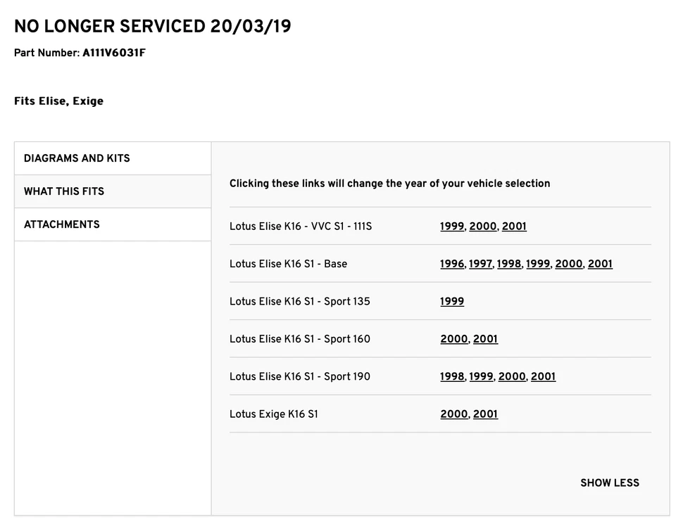 ПОДХОДИТ/ДЛЯ LOTUS ELISE & EXIGE ХАРДТОП КРЫШКИ ДЕТАЛЬ # A111V6031F - Изображение 4 из 4