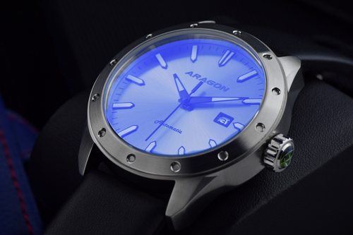 NEW! ARAGON Anti-Gravity 48mm Watch Laser Etched Golden Dial Illuminating A553 - Picture 7 of 16