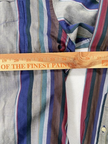 Camicia Western Vintage Dockers Uomo Large Anni '90 Deadstock Abbigliamento da Lavoro A Righe Cowboy - Foto 9 di 11