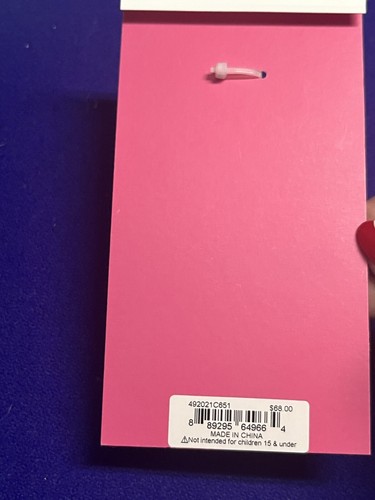 Betsey Johnson Pink Crystal Ring Pop Purse Charm Clip Key Ring Nwt - Picture 7 of 7