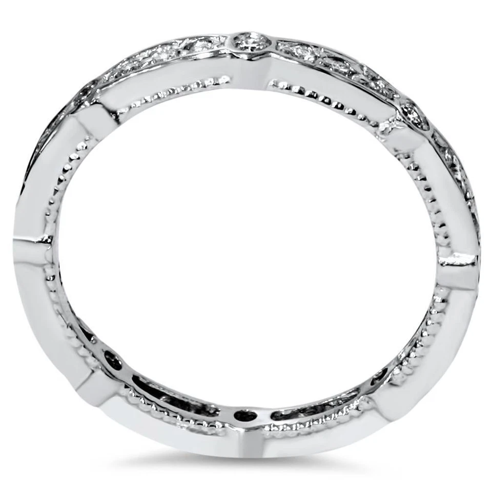 3/8ct Diamond Eernity   Wedding Stackable Ring 14K White Gold - Image 3 of 4