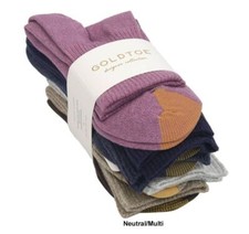 GOLD TOE Women 6 pack Crew Multi Color Socks, Size 9-11 fits shoe size 6-9