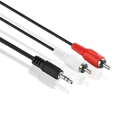 Audio Kabel - 3,5mm Klinke auf 2x Cinch - RCA zu Jack, Chinch zu AUX Klinke 5m