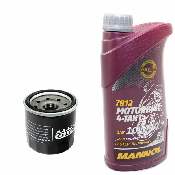 MotoröL Set ÖLfilter MF204 10W40 1 Liter FüR Arctic Cat Kawasaki KVF Yamaha YXM-image
