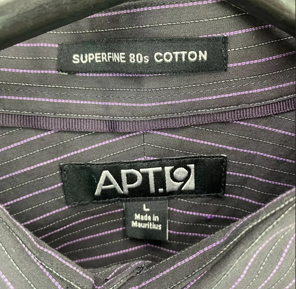 Camisa con cuello de manga larga con botones Apt 9 para hombre talla grande multicolor a rayas Foto 3 de 4