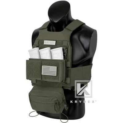 KRYDEX Low Vis Slick Plate Carrier & Micro Fight Chassis Chest Rig Ranger Green