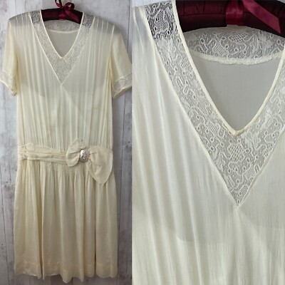 chinese dress ladies 1920s Pink White Eyelet Lace Flapper Dress main image 0