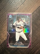 2023 Bowman Chrome Draft Kemp Alderman 1st year Purple Crater Refractor #/199!