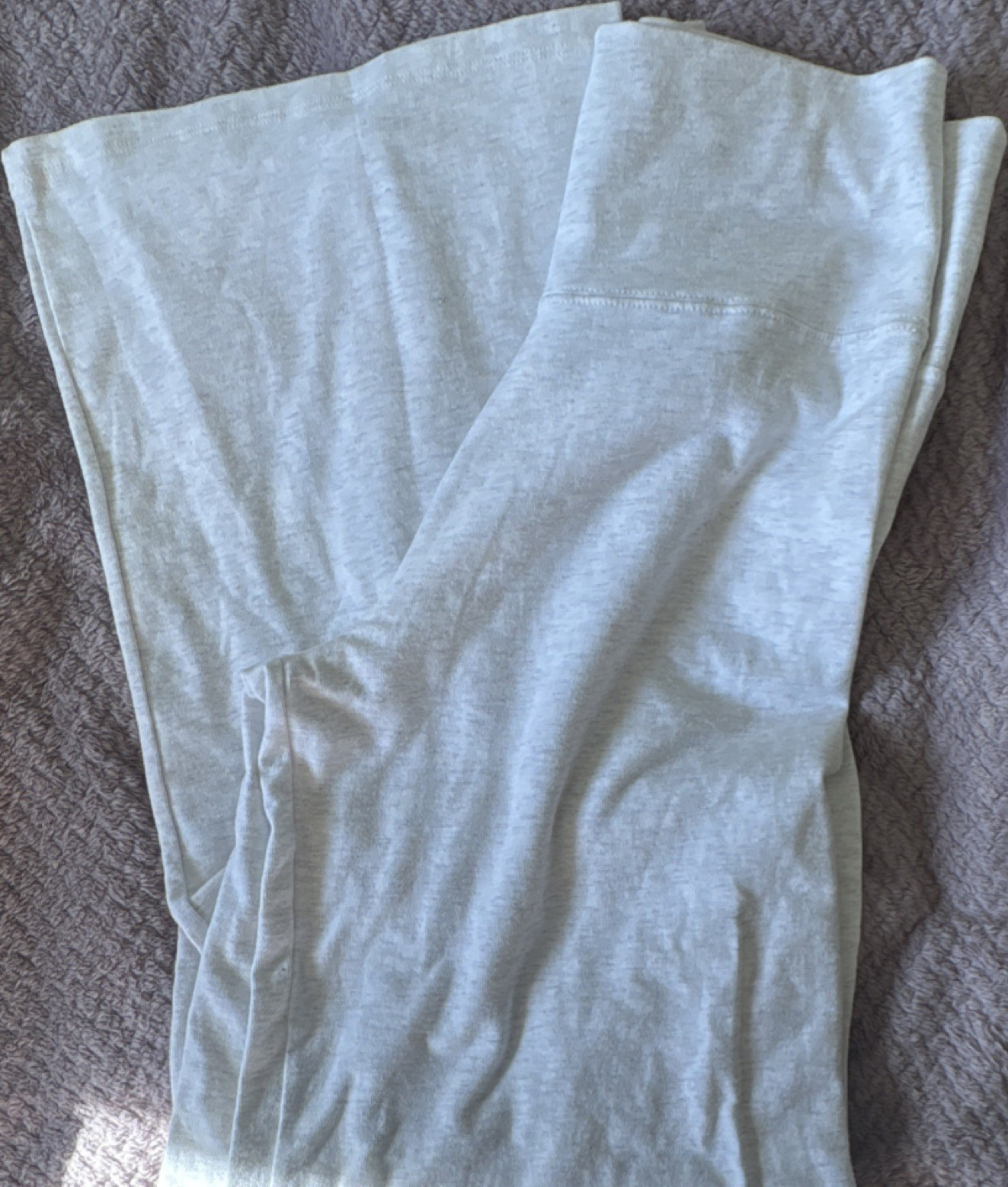 Brandy Melville Light Gray Stretch Cotton Pull On Pants Women's Solid Flat Front