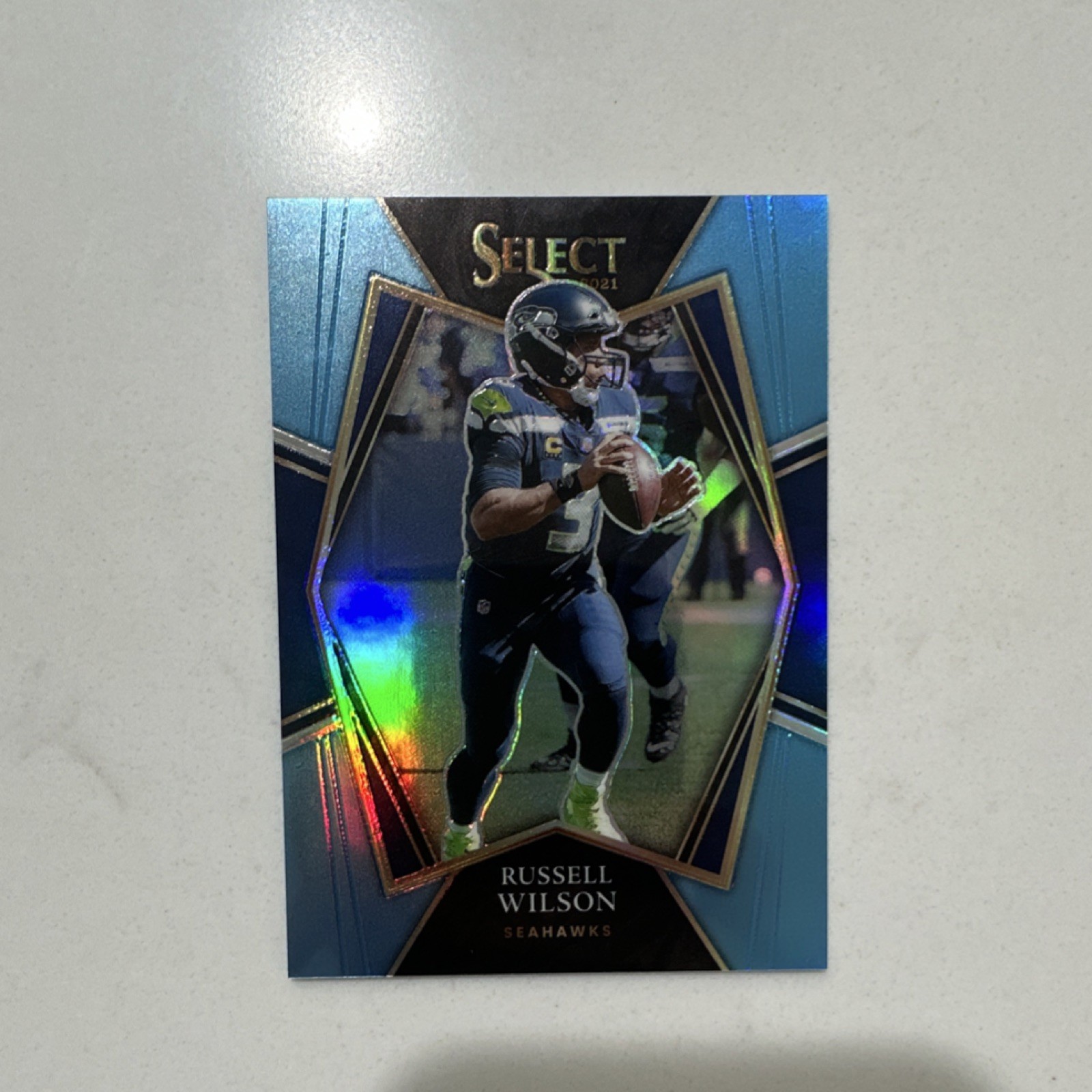 2021 Panini Select Russell Wilson #130 Light Blue Prizm /99 Seahawks
