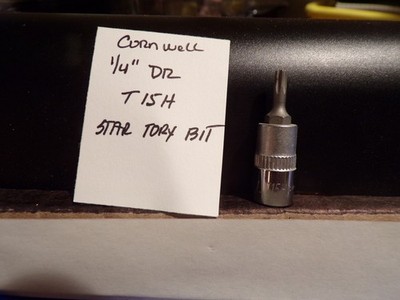 Cornwell 1/4'' drive T15H Star Torx Bit