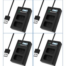 4PCS NP-FW50 Dual Charger for Sony Alpha ILCE-6500 A6500 A6300 A6000 A7r A7