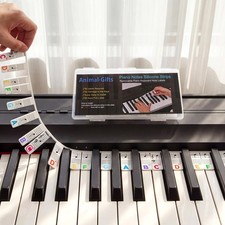 88/61 Keys Piano Keyboard Notes Guide Removable, Silicone Piano letters keys ...