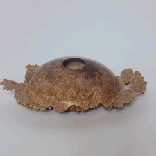 Highly Figured Maple Burl Wood Bowl Rustic Modern Home Decor Display Piece 6.5"