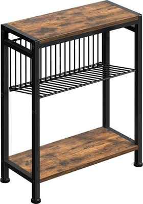 Homedawn Small Side Table for Small Space, 3-Tier Narrow End Table