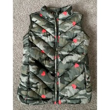 GAP Winter Vest Puffer Green Kids Girls Size Small Water-Resistant Zip-up