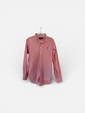 Vintage Polo Ralph Lauren Shirt Mens 15 1/2 Red Oxford Button Down Natural Pony