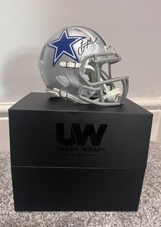 FANATICS UNDER WRAPS TROY AIKMAN DALLAS COWBOYS AUTOGRAPHED MINI HELMET COA