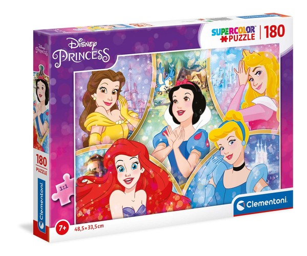 Clementoni 29311, Princess Supercolor Puzzle For Children - 180 Piec (Us Import)-image