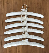 Vintage Satin Padded Clothing Hangers Creamy White Lot of 6 Taiwan