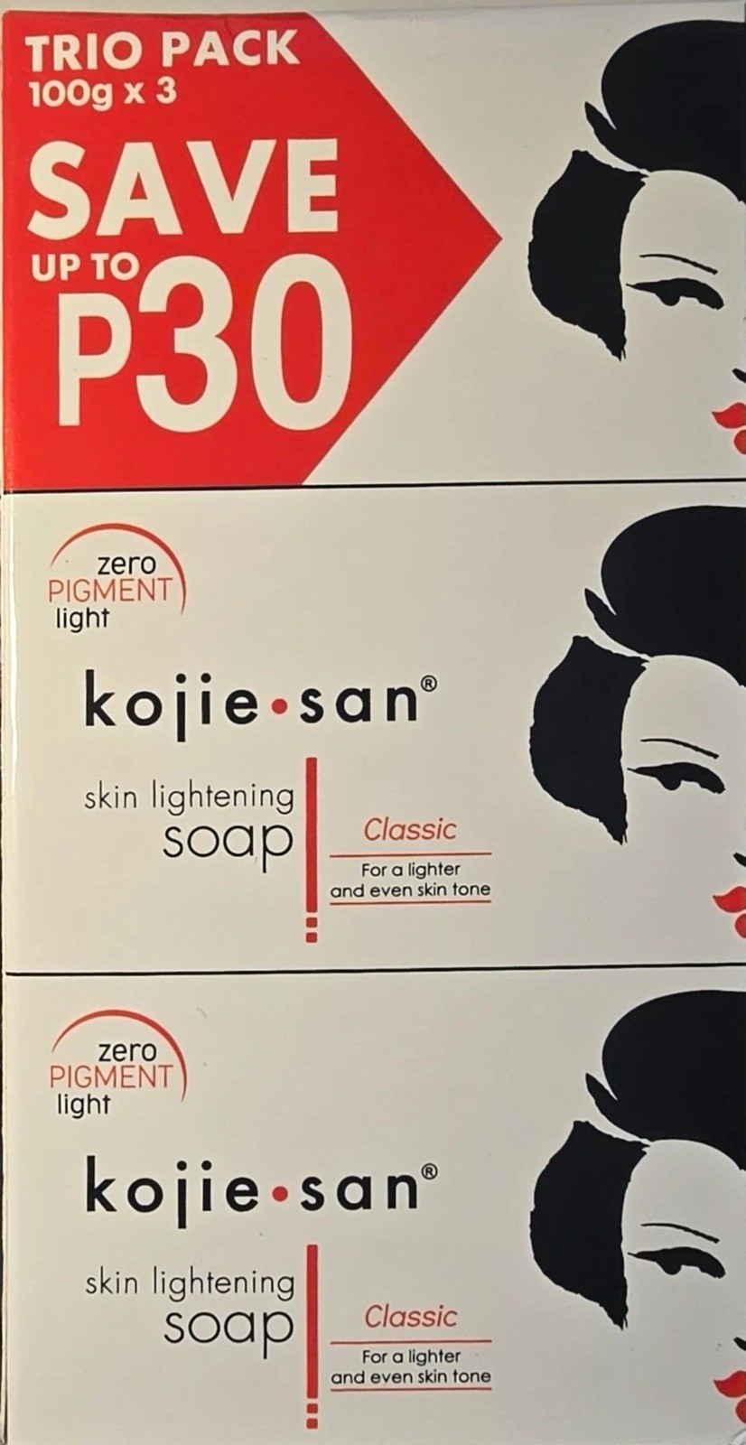 Kojiesan Skin Brightening Acid Soap 3 Bars for Glowing Complexion
