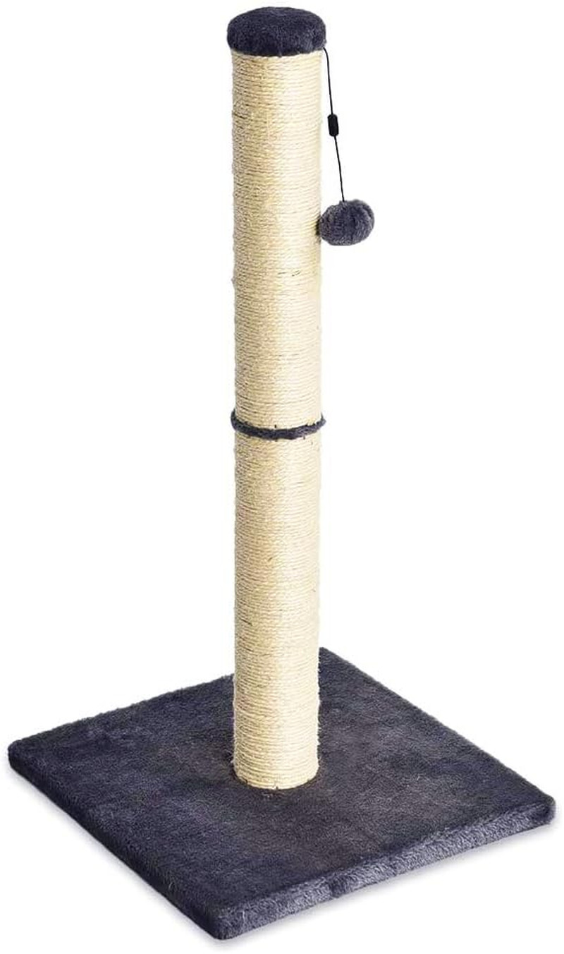 Tiragraffi per Gatti 80 cm Grigio con Gioco - Graffiatoio Sisal Resistente