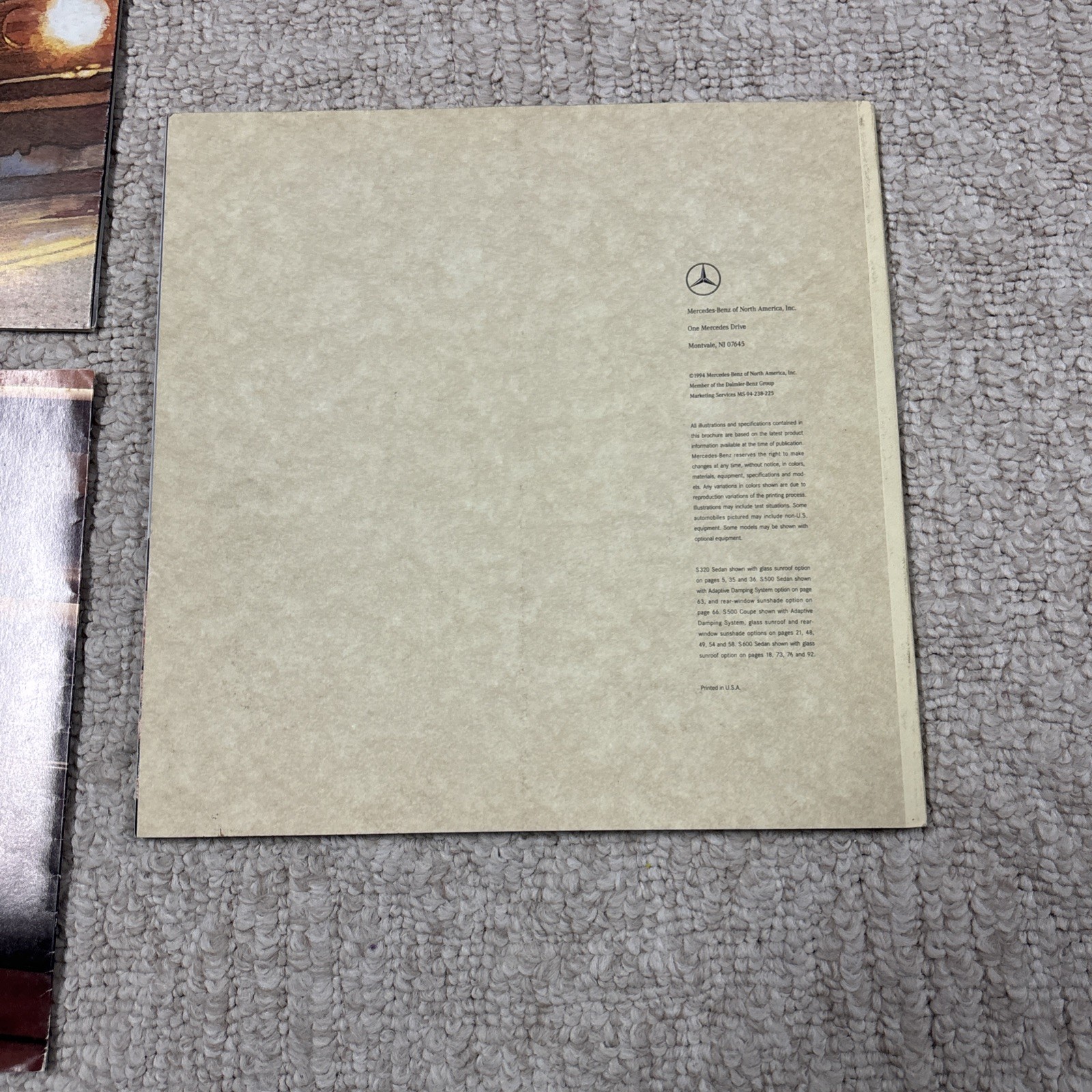 1985, 1986, 1994 Mercedes-Benz pamphlets
