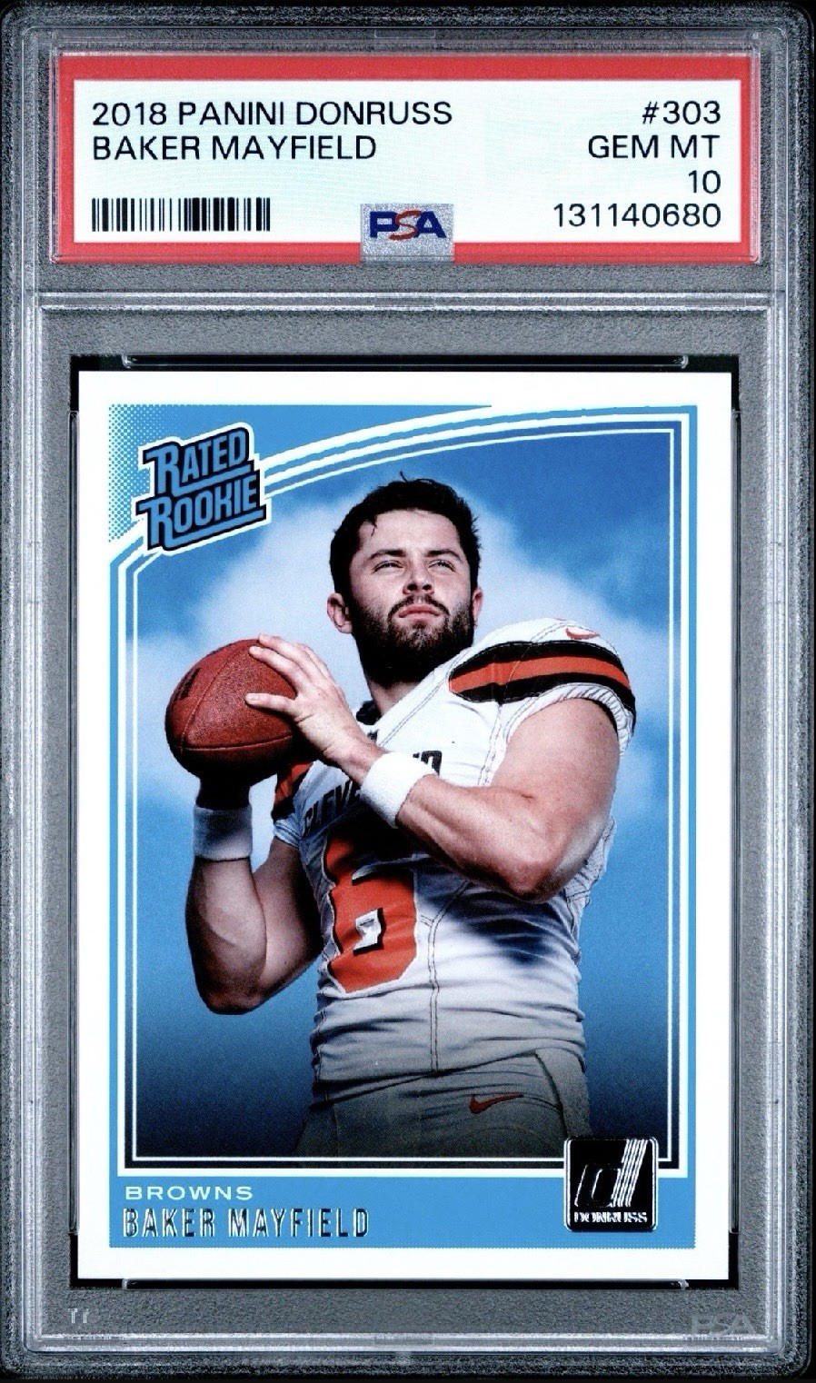 2018 Panini Donruss Baker Mayfield Rookie #303 PSA 10