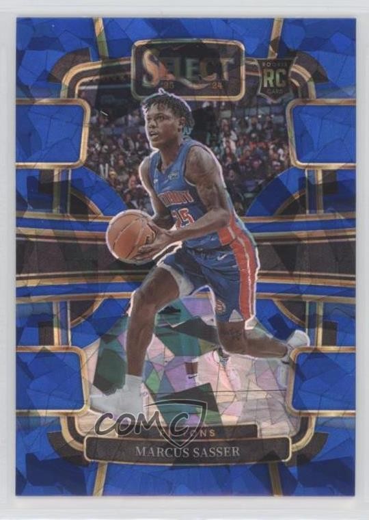 2023 Panini Select Concourse Blue Cracked Ice Prizm Marcus Sasser #70 Rookie RC