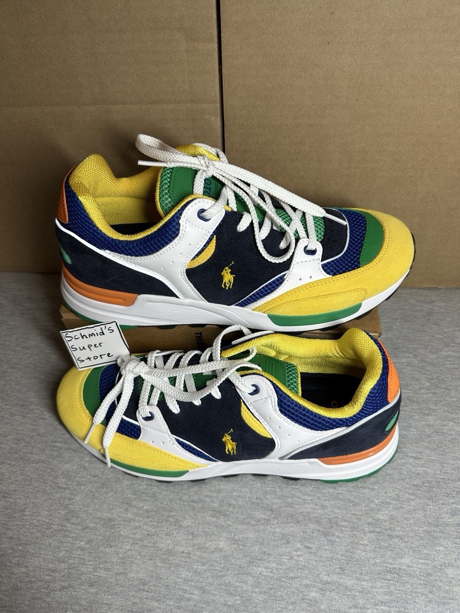 Polo Ralph Lauren Trackster 200II Mens Athletic Shoes Size 10 Green Yellow Blue Polo Ralph Lauren Trackster 200II Mens Athletic Shoes Size  main image 2