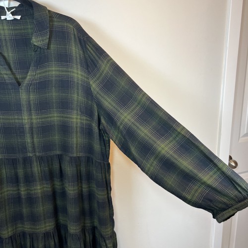Abito donna BeachLunchLounge Darcie a quadri vita bassa verde pineta NUOVO XL - Foto 6 di 15