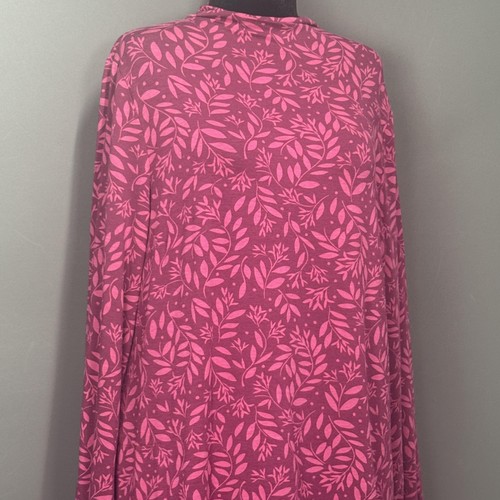 Gudrun Sjödén Dress Womens XL Pink Purple Leaf Print Long Sleeve Organic Modal - Picture 6 of 16