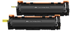 206A Toner Cartridge 2 Pack Black Compatible for HP M255 M283 W2110A 206X Laser