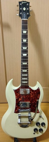 E-Gitarre Greco Standard SG 1989 White Custom 96852 Bigsby B5