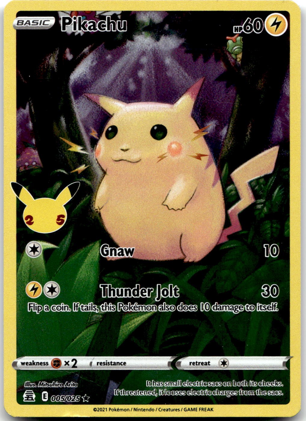Pikachu 005/025 Holo Rare Celebrations Pokemon Lightly Played