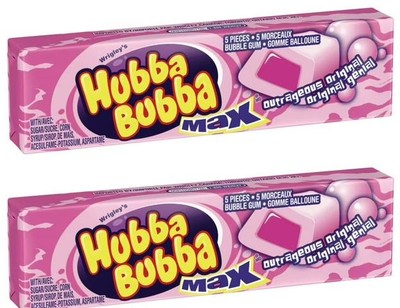 Hubba Bubba Bubble Gum Outrageous Original 5 Pieces (2 Pack)