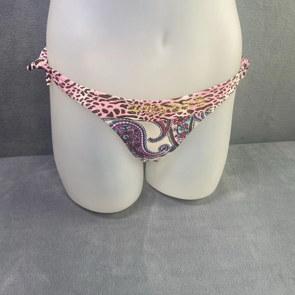 Bikini Cia Maritima L Estampado Animal Paisley Rosa Multi Brasileño Corbata Lateral Dorado Foto 2 de 4