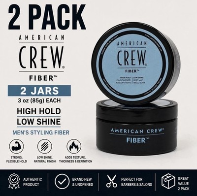 Pack of 2 American Crew Fiber 3oz 85g High Hold Low Shine Men s Hair Pomade