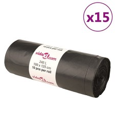 vidaXL M&uuml;lls&auml;cke, 150 St&uuml;ck, Schwarz, 240 l