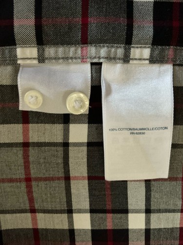 Men’s Lands End 2 XL/T Button Down Plaid Shirt 100% Cotton Long Sleeved - Picture 5 of 6