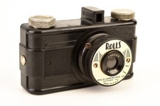 Rolls Plastic 127 Roll Film Camera with Rollax 50mm Lens WORKS Rare Vintage V222