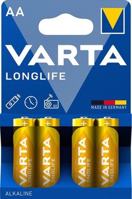 VARTA Alkaline Batterien AA 1,5V Longlife 1,5 Ah Langlebig Blisterpackung 4ER