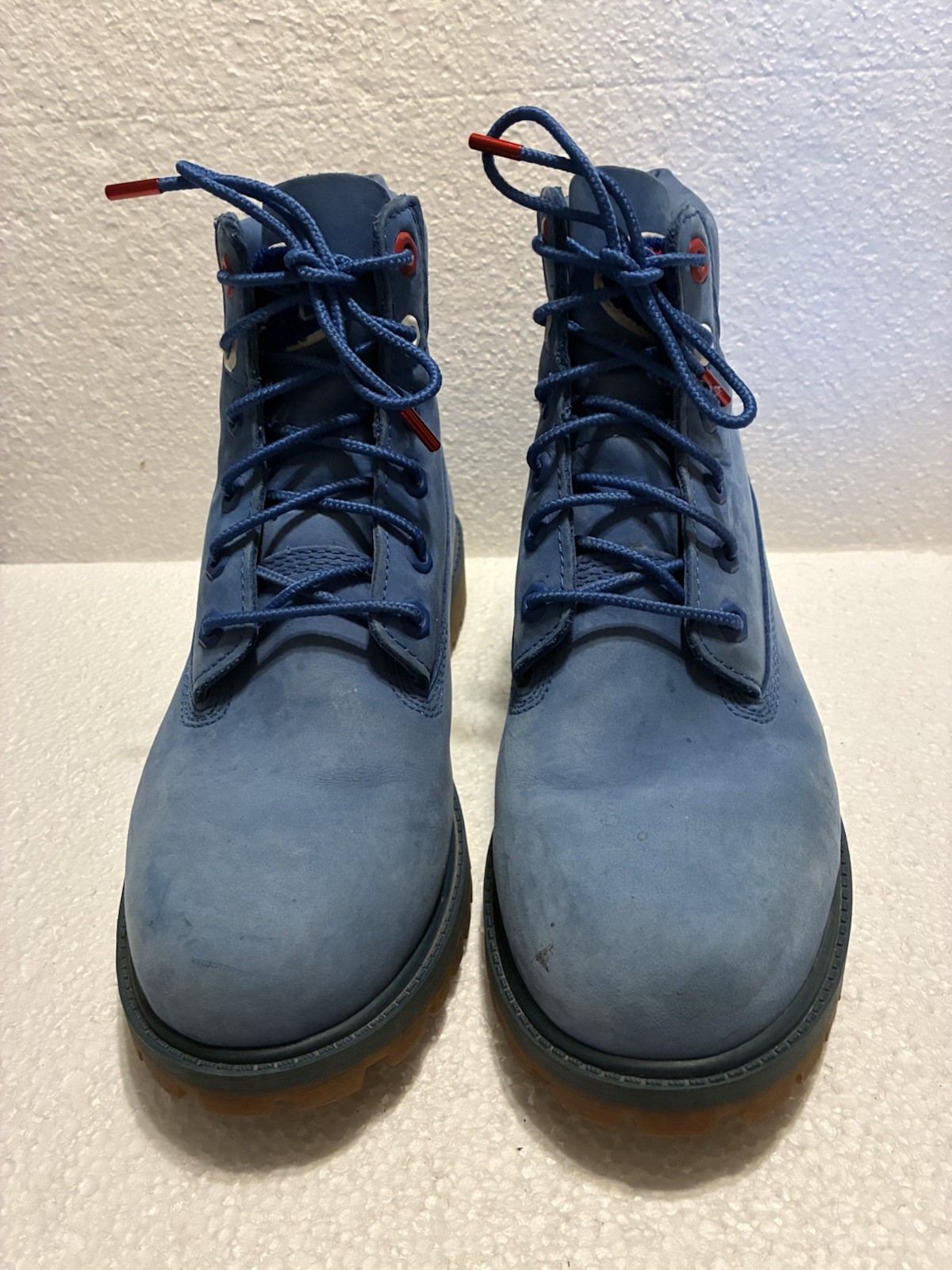 Timberland x Champion Collab Boots – Boys 5 / Women 6.5 Blue Nubuck RARE image 5