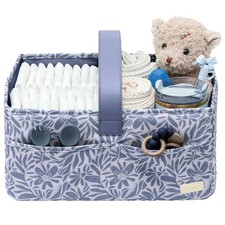 Floral Baby Diaper Caddy Organizer, Nursery Storage Basket For Newborn Essent...